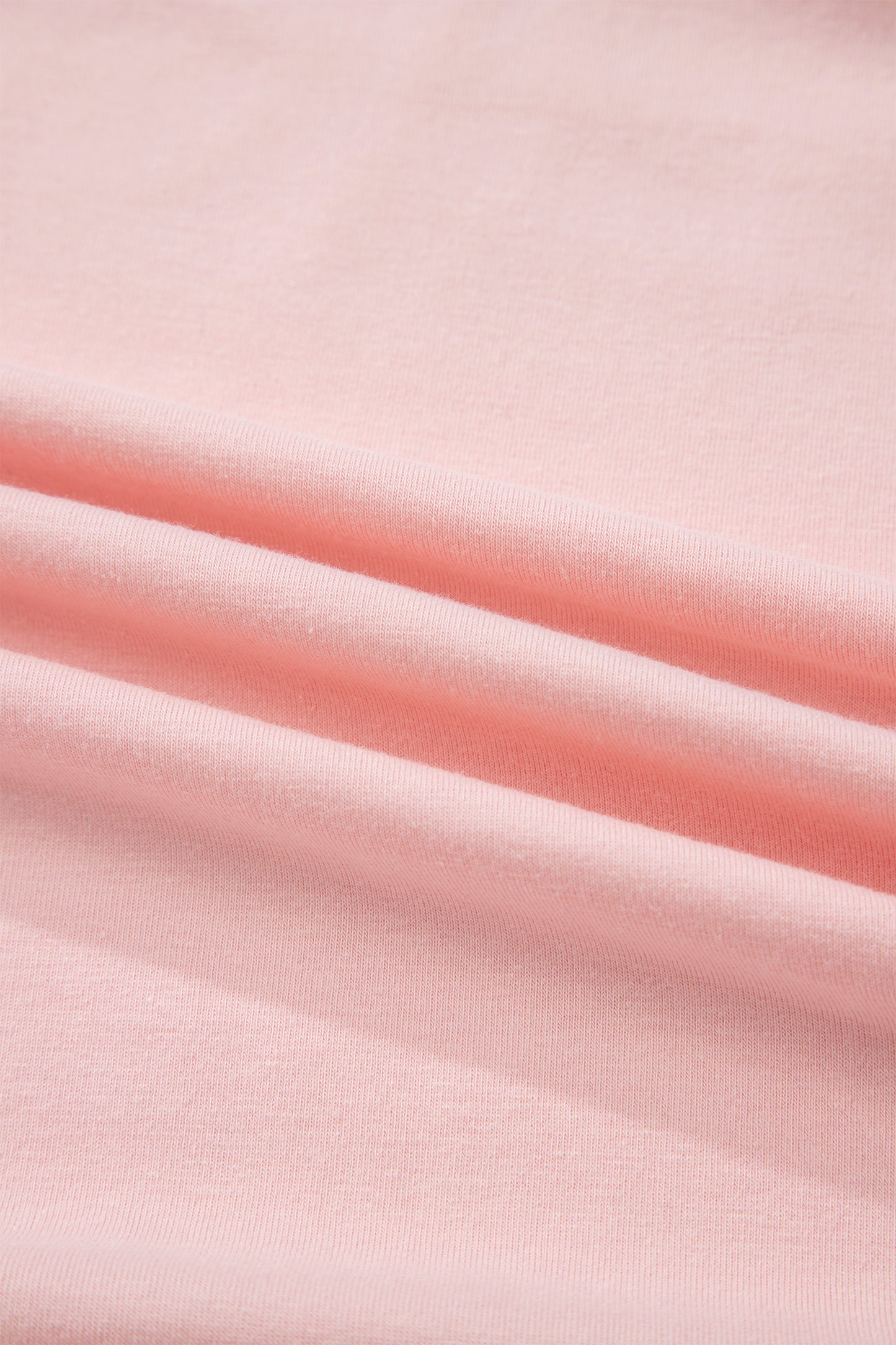 Gossamer Pink Plus Size Solid Color Asymmetric Neck Short Sleeve Blouse