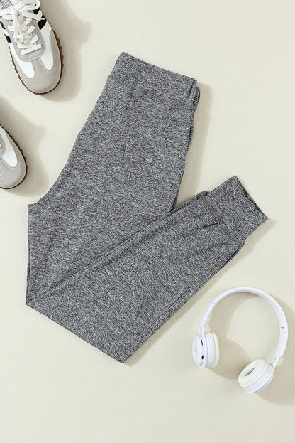 Gray Drawstring Elastic Waistband Pocketed Joggers