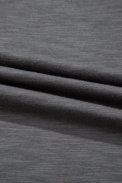 Dark Grey Double Ruffled Short Sleeve Plus Size Top