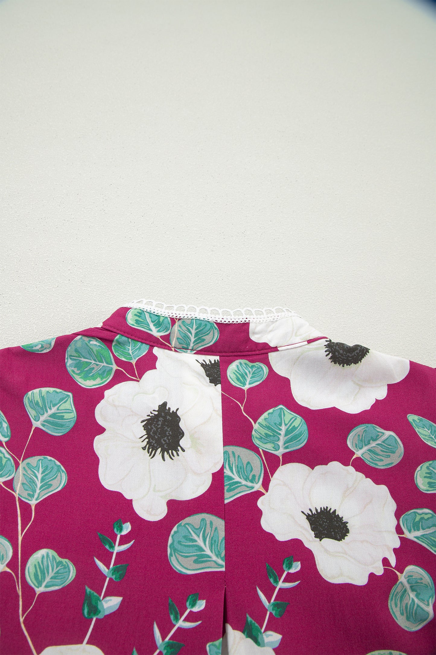 Red Floral Print Trimmed Short Puff Sleeve Mini Dress with Belt