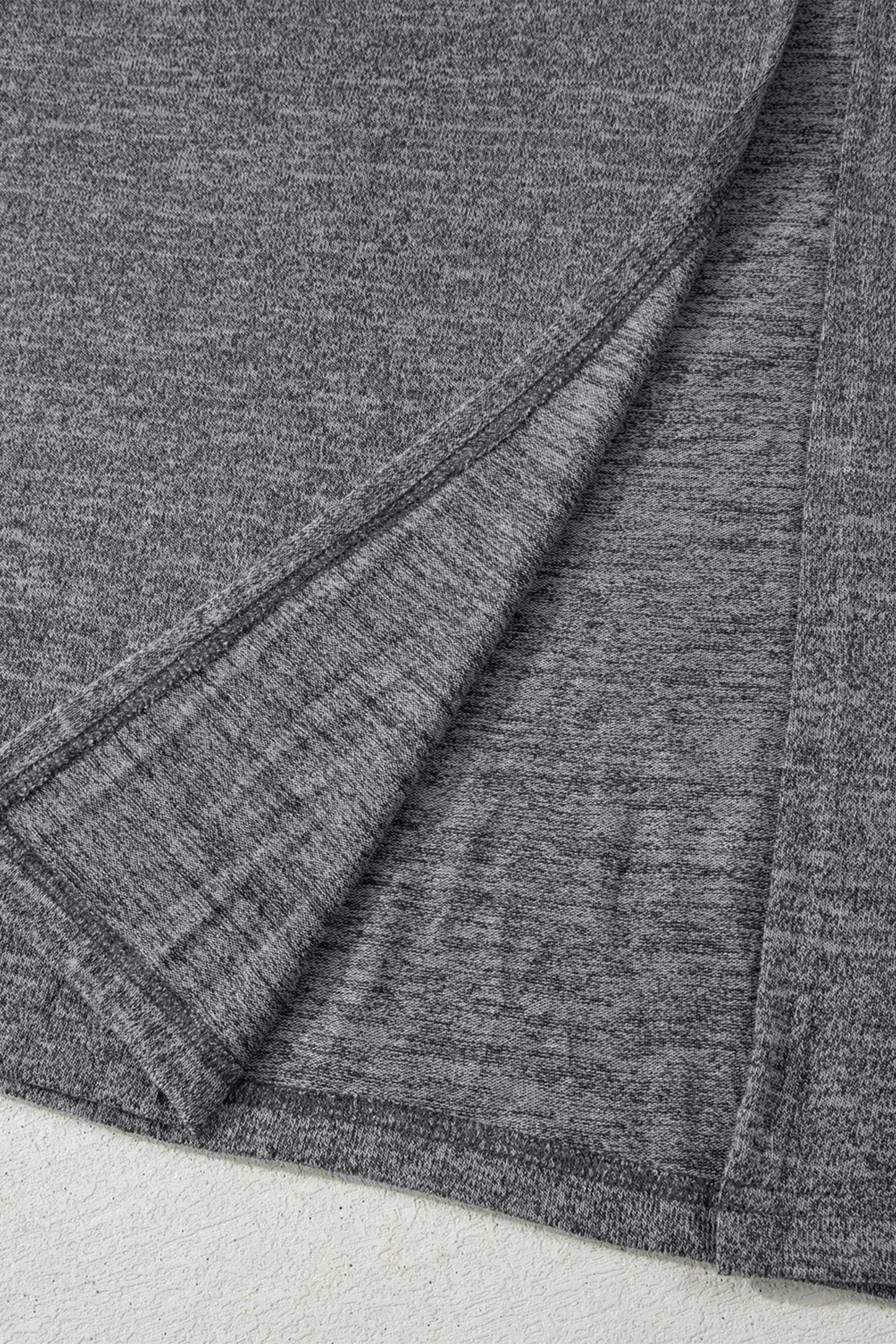 Dark Grey 3pcs V Neck T Shirt Ribbon Knot Pants Open Duster 3pcs Lounge Set