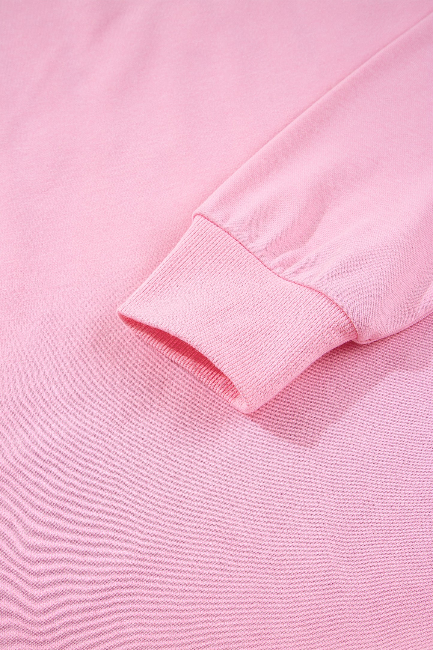 Pink Bow Sequin XOXO Letter Graphic Exposed Seam Baggy Sweatshirt