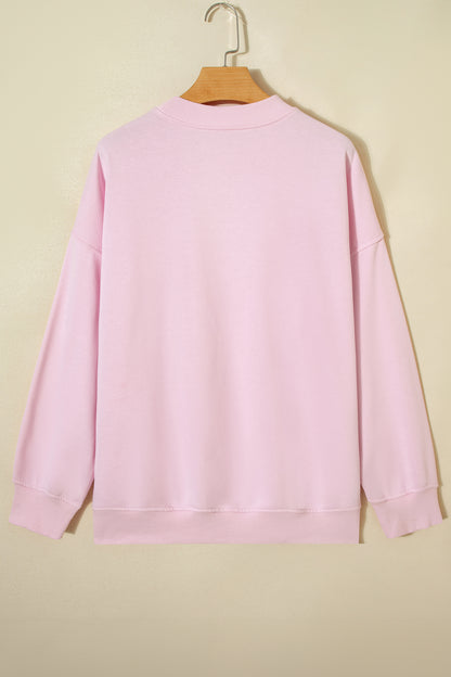 Light Pink Sweetheart Patchwork Oversize Sweatshirt